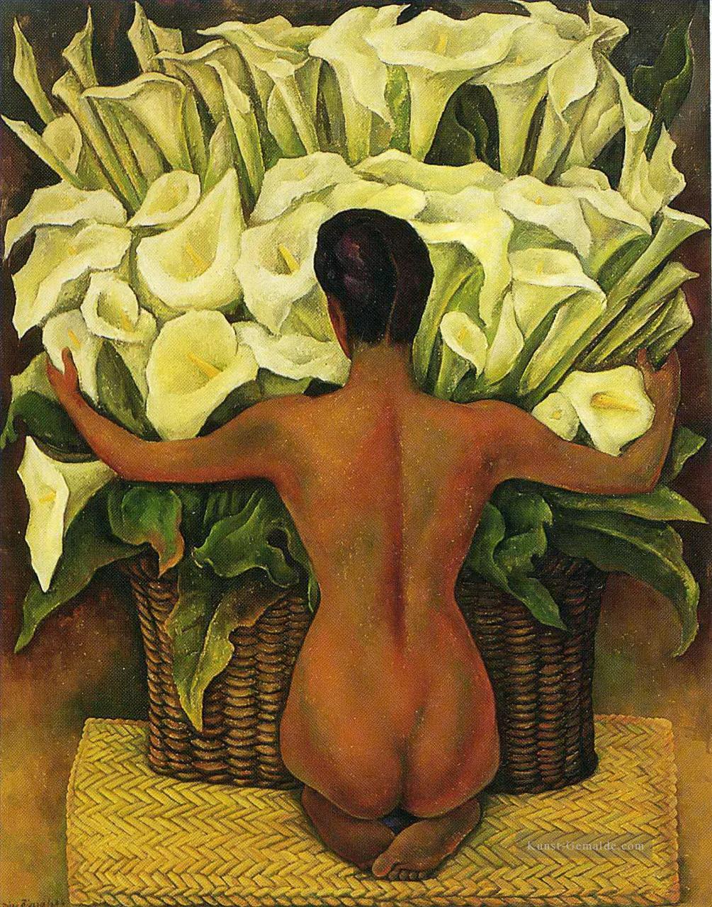 Akt mit Calla Lilien 1944 Diego Rivera Ölgemälde